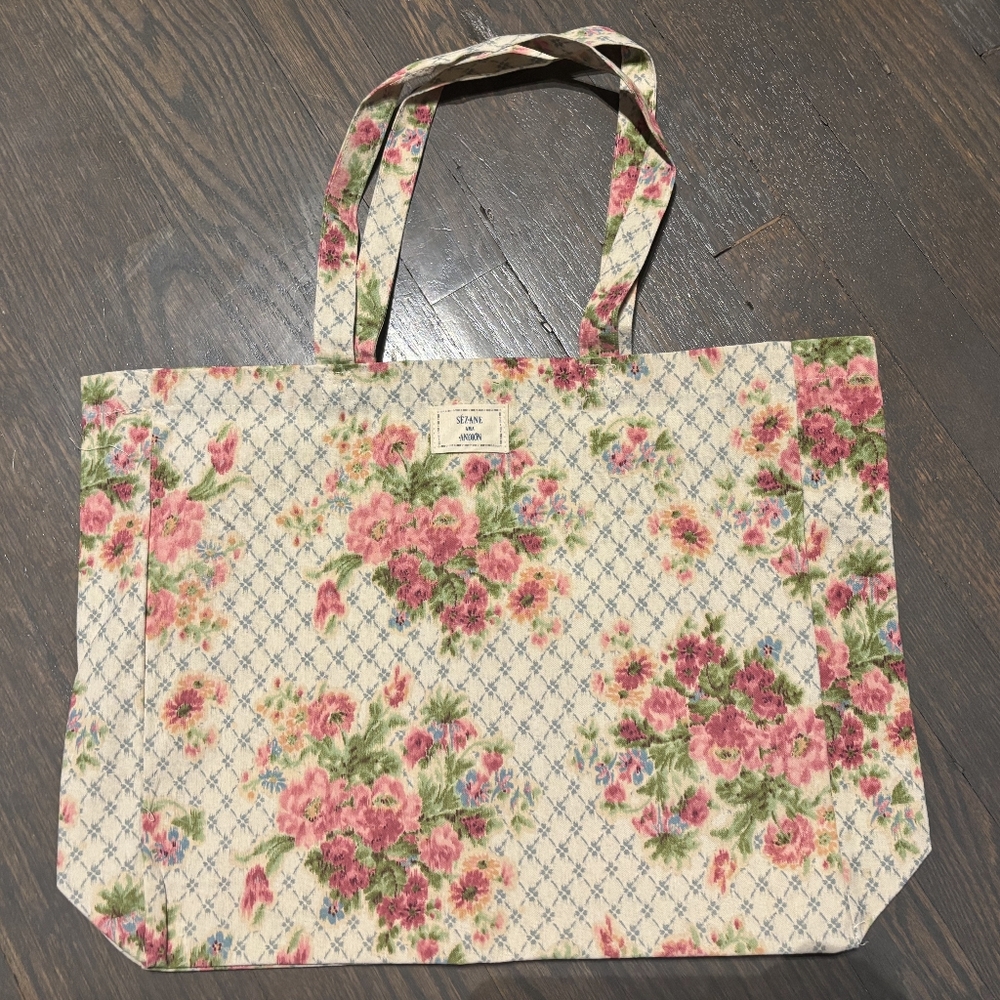 Sezane Floral Tote Bag